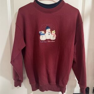 Vintage Women’s Red Snowman Sweatshirt